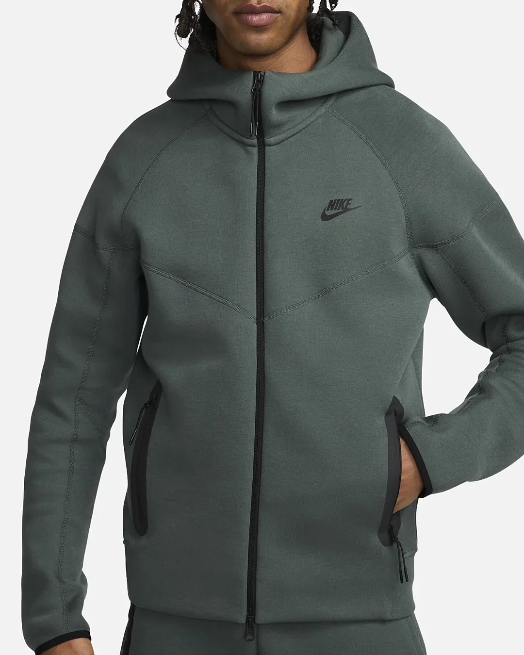 Sweatshirt Nike Tech Fleece - Vert /Noir