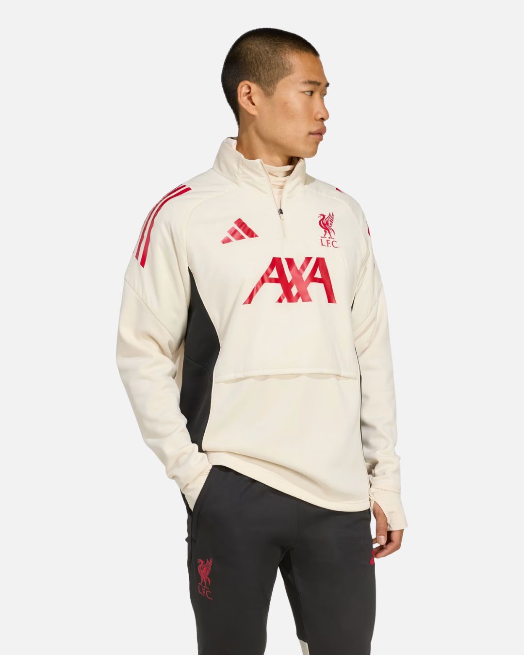 Haut d'entraînement avec Cagoule intégrée Liverpool FC 2025/2026 - Blanc