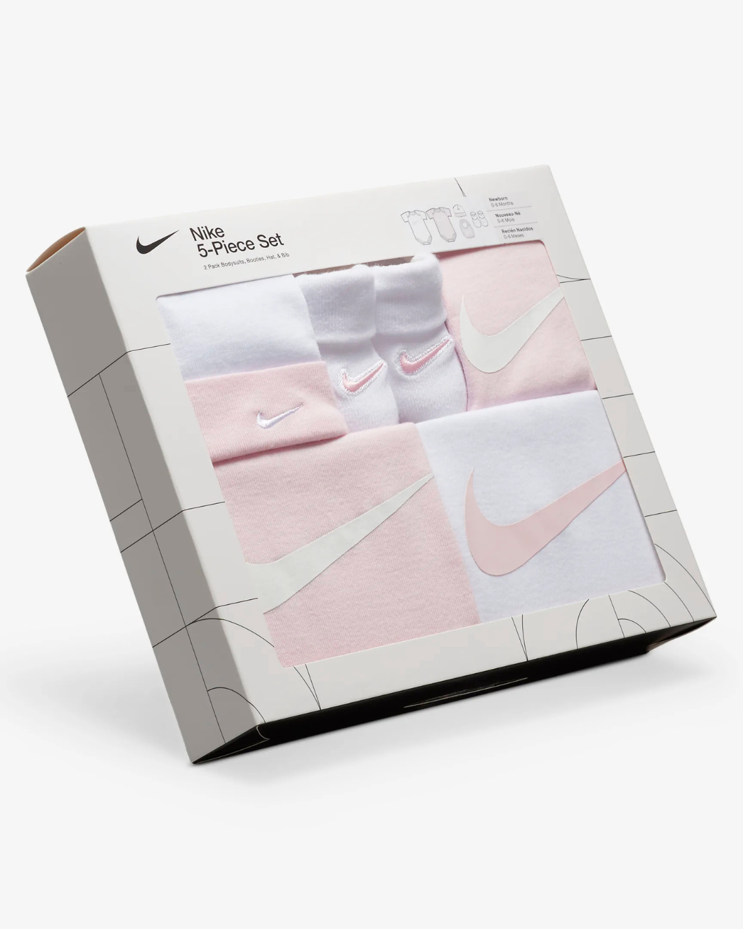 Coffret 5 pièces Nike Bébé - Rose/Blanc