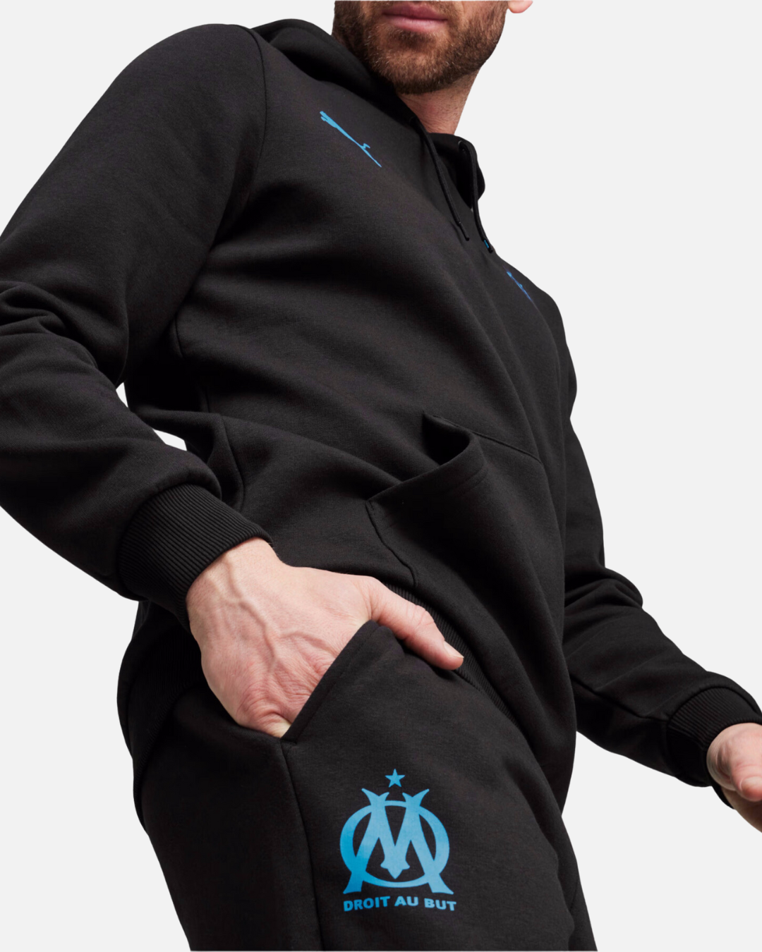Pantalon de survêtement OM 2024/2025 - Noir/Bleu