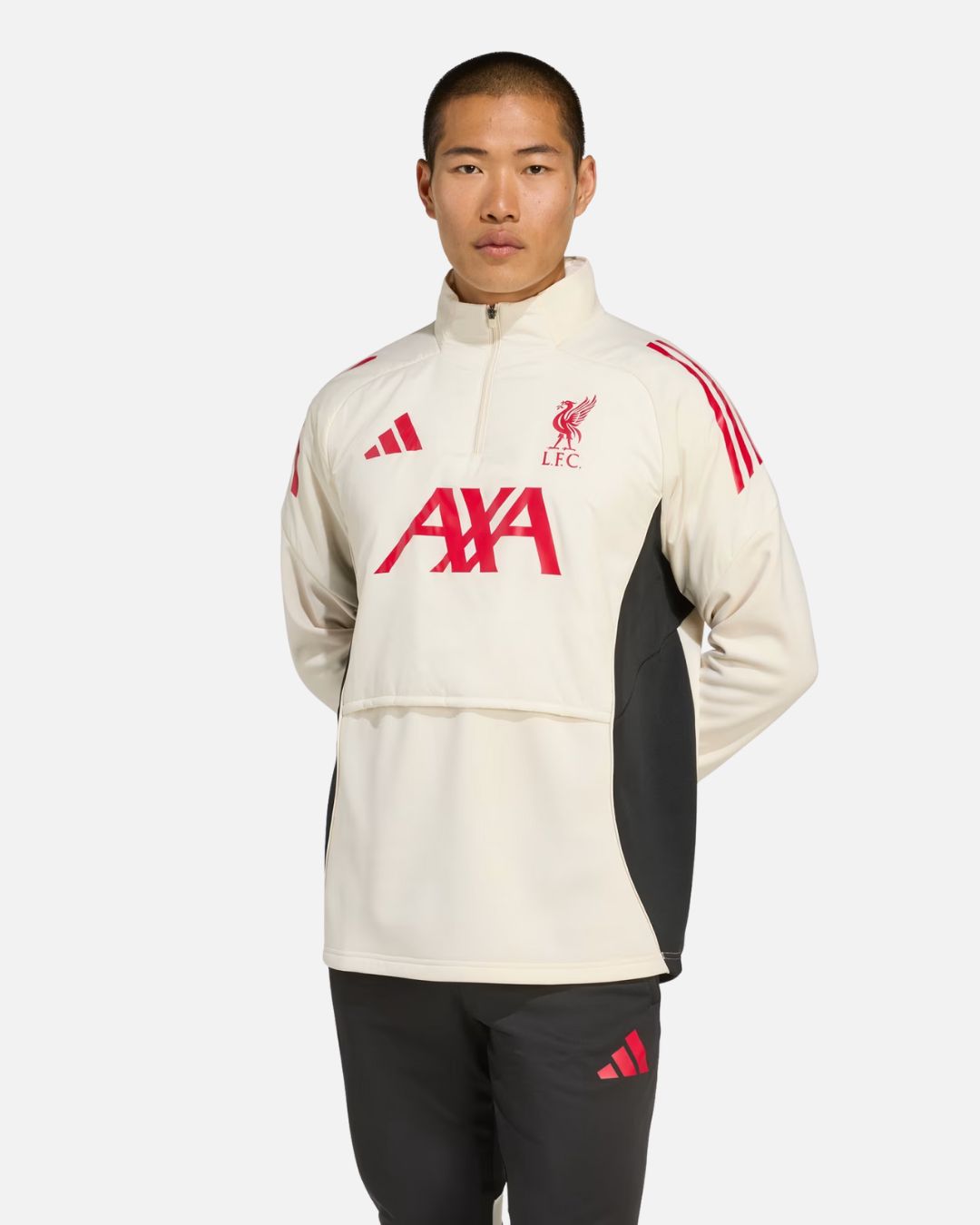 Haut d'entraînement avec Cagoule intégrée Liverpool FC 2025/2026 - Blanc
