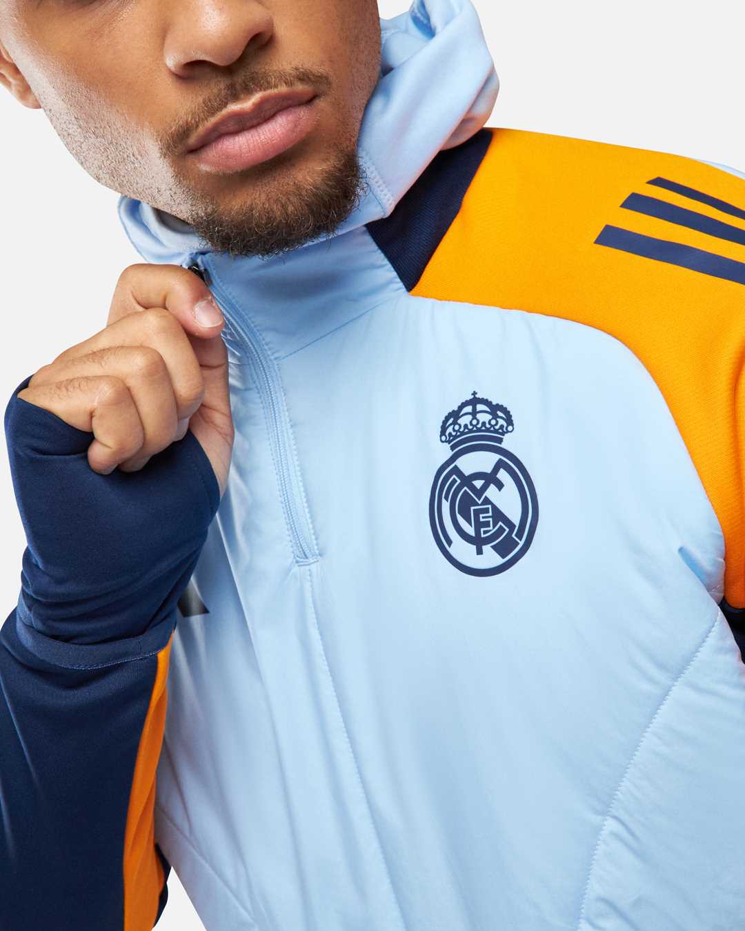 Veste Real Madrid cagoule intégrée 2025 - Bleu/Orange