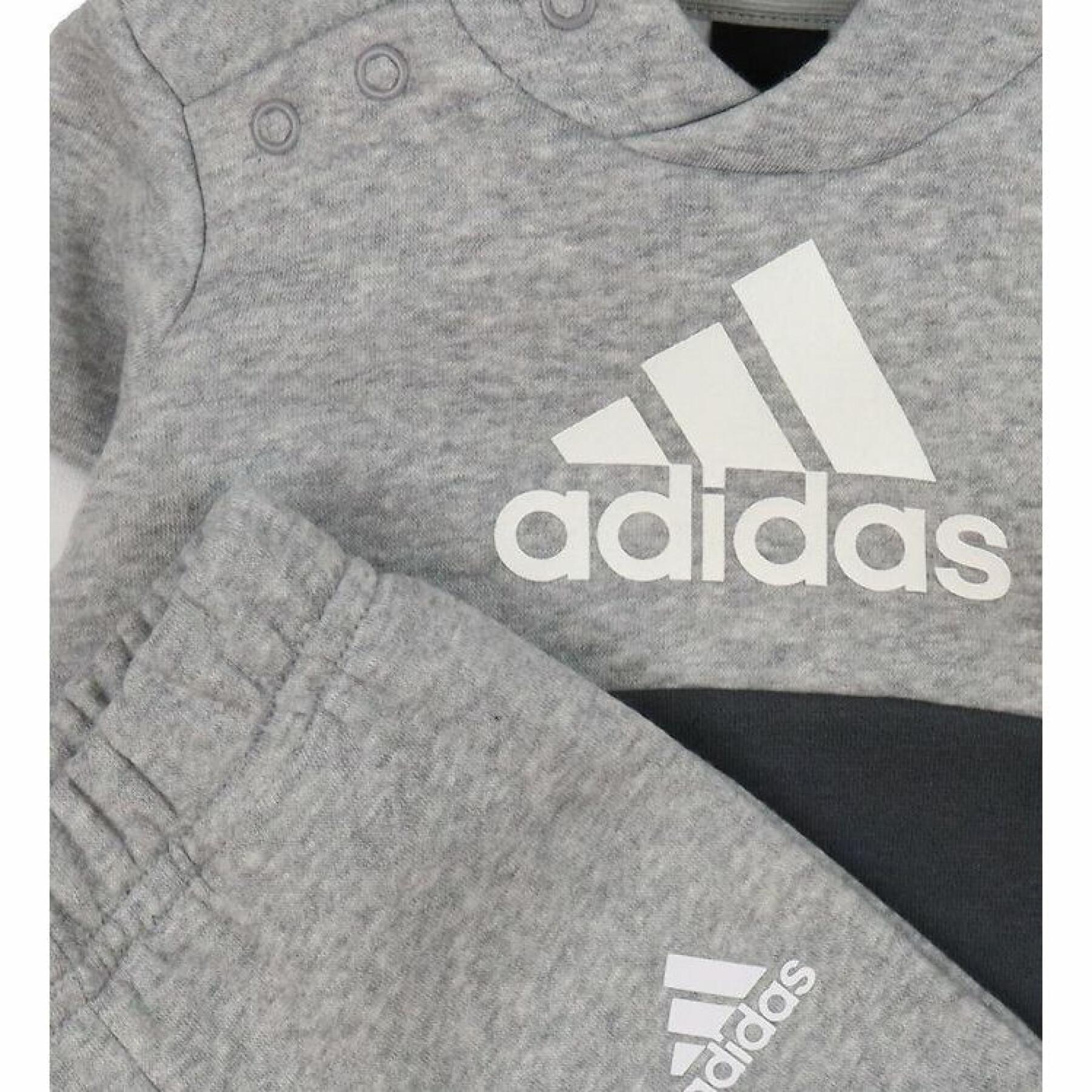 Ensemble Survêtement Adidas Bébé - Gris/Blanc/Noir