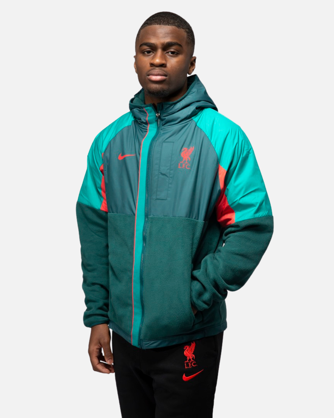 Veste à capuche Liverpool - Vert/Rouge