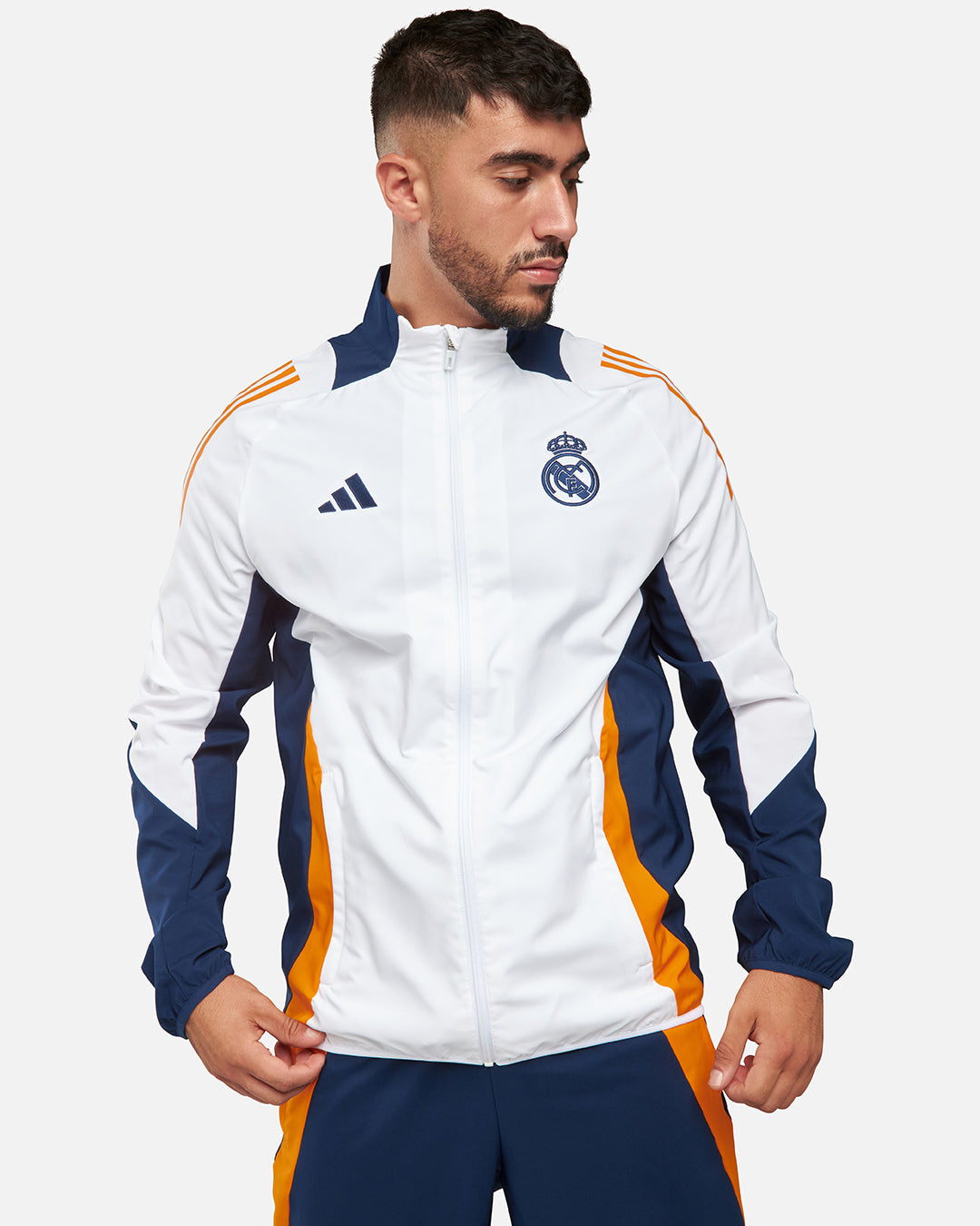 Veste de survêtement Real Madrid 2024/2025 - Blanc/Bleu/Jaune
