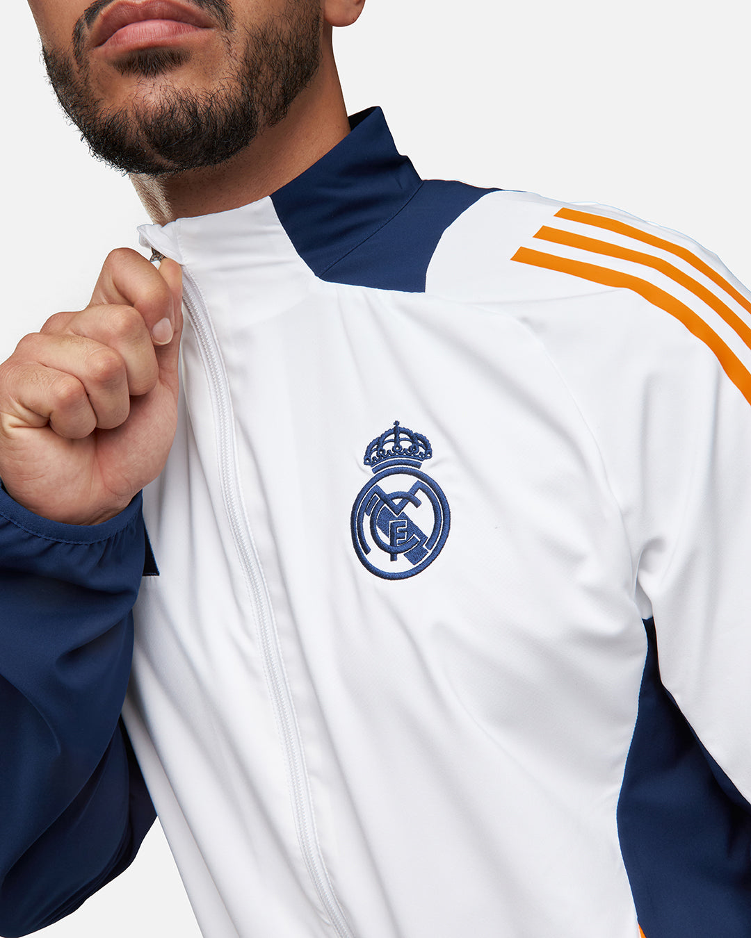 Veste de survêtement Real Madrid 2024/2025 - Blanc/Bleu/Jaune